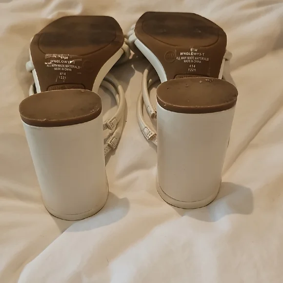 Nine West Women's White Strappy Heels - Picture 2 of 6